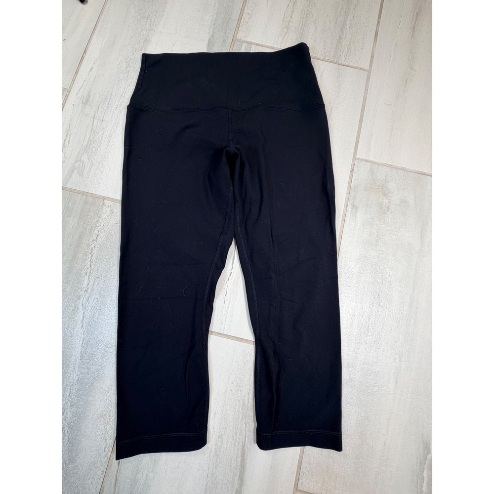 Lululemon Align High-Rise Crop 21 Black Nulu Yoga Leggings LW6BIOS Size 12